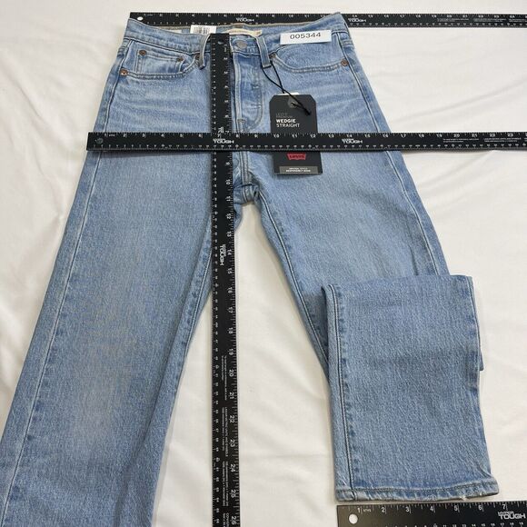Levi’s Wedgie Jeans Women's 25x28 Blue Straight High Rise Preppy American Denim - Picture 12 of 14